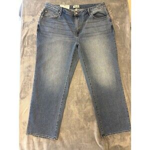 NEW Seven7 High Rise Fitted Waist Loose Straight Jean Women Plus Size 18 W